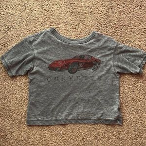 Cropped corvette shirt. Super soft and thin material